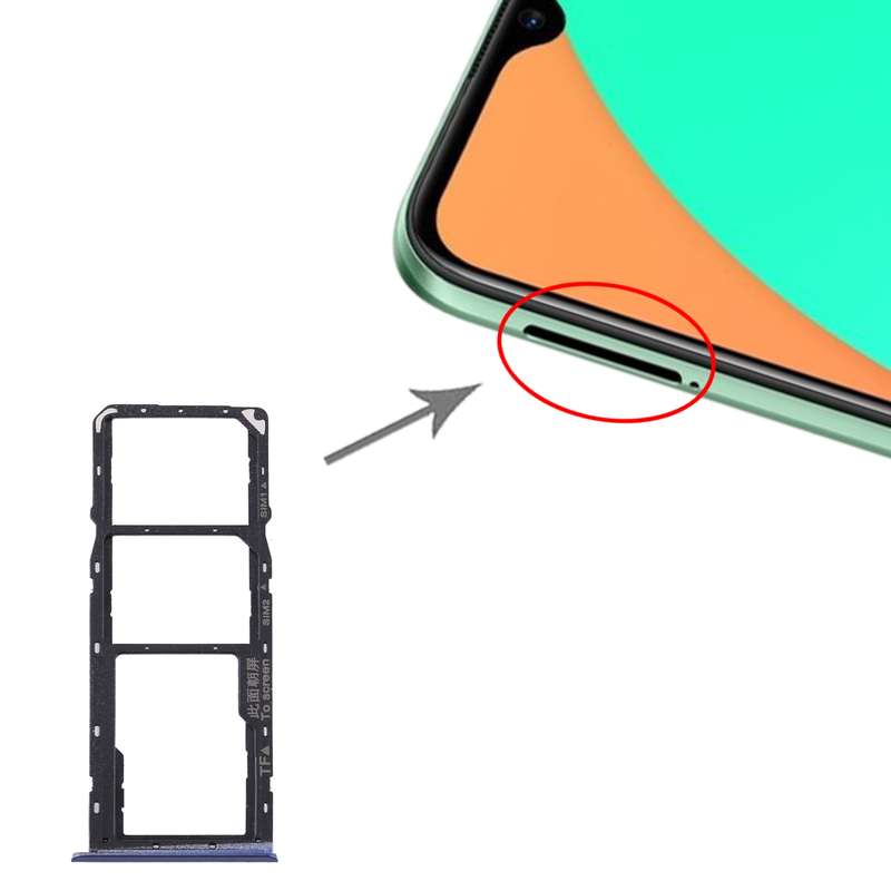 For OPPO Realme C11 RMX2185 SIM Card Tray + SIM Card Tray + Micro SD Card Tray (Grey)
