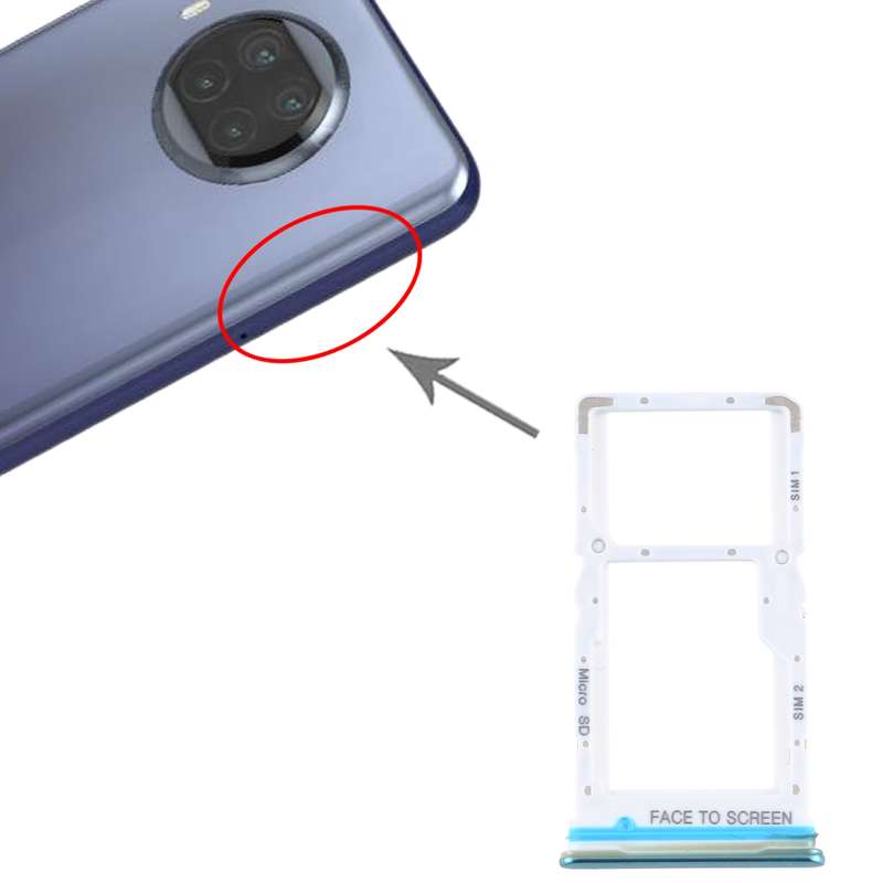 SIM Card Tray + SIM Card Tray / Micro SD Card Tray for Xiaomi Mi 10T Lite 5G (Blue)