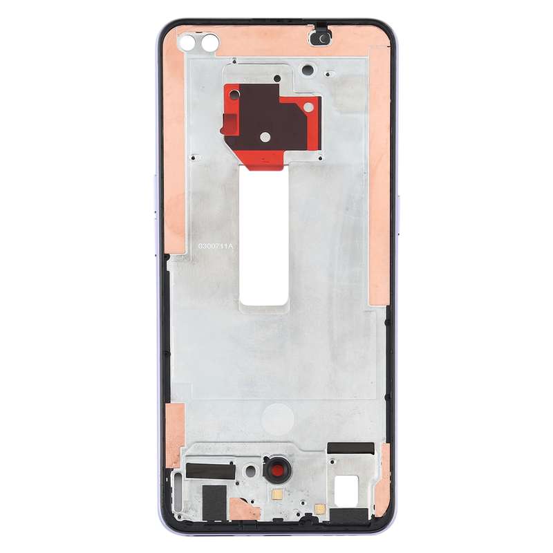 For OPPO Reno4 5G PDPM00, PDPT00, CPH2091 Front Housing LCD Frame Bezel Plate (Black)