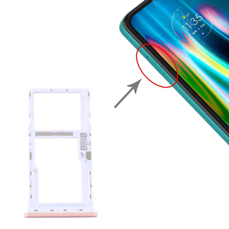 SIM Card Tray + SIM Card Tray / Micro SD Card Tray for Motorola Moto G9 Play/Moto G9 (India) (Blue)