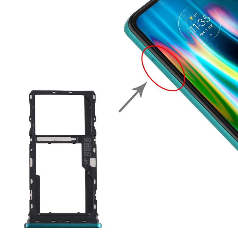 SIM Card Tray + SIM Card Tray / Micro SD Card Tray for Motorola Moto G9 Play/Moto G9 (India) (Blue)