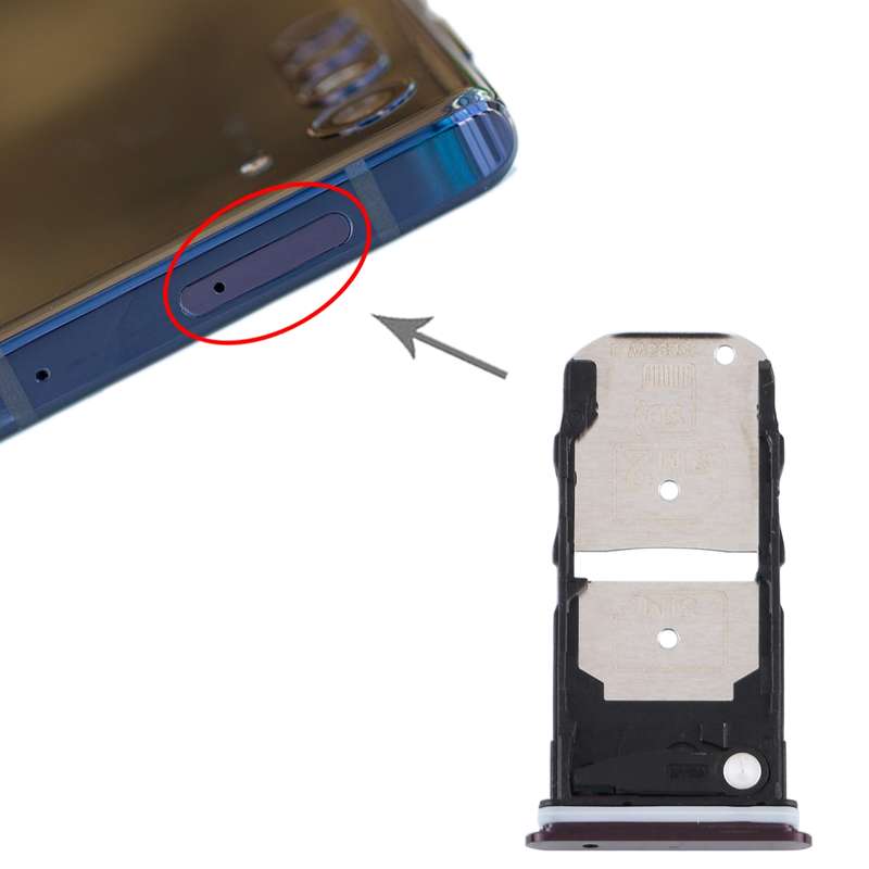 SIM Card Tray + SIM Card Tray / Micro SD Card Tray for Motorola Edge XT2063-3 (Black)