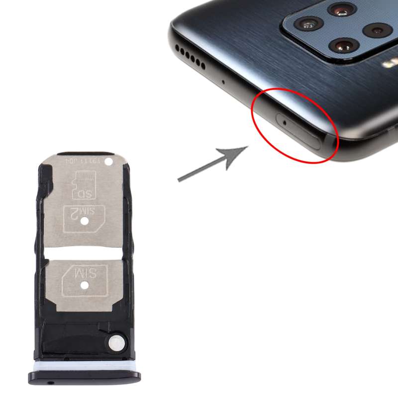 SIM Card Tray + SIM Card Tray / Micro SD Card Tray for Motorola Edge XT2063-3 (Black)