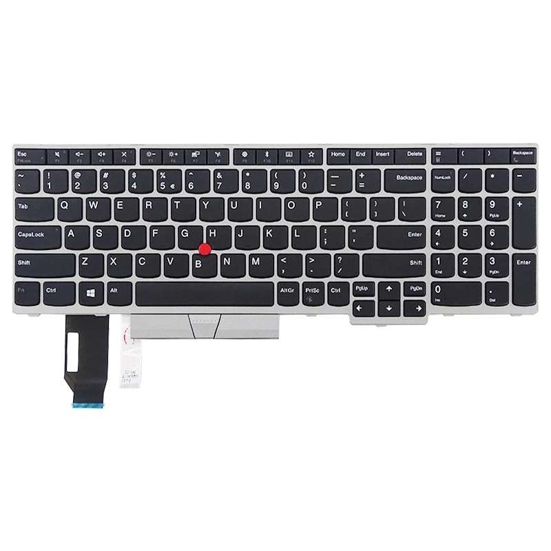 US Version Keyboard for Lenovo Thinkpad E580 E585 E590 E595 T590 P53S L580 L590 P52 P72 P53 P73 (Sil