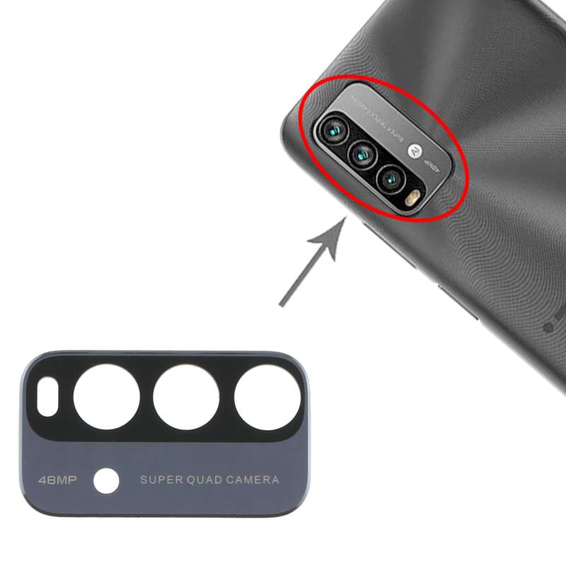10 PCS Back Camera Lens for Xiaomi Redmi Note 9 4G M2010J19SC (Blue)