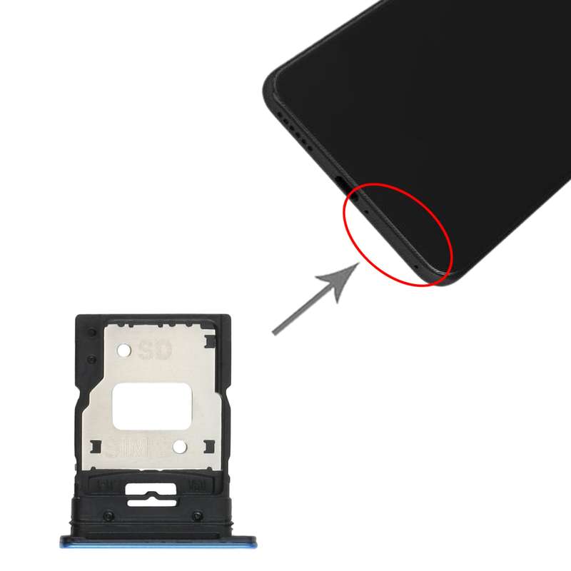 SIM Card Tray + SIM Card Tray / Micro SD Card Tray for Xiaomi Mi 11 Lite/11 Lite 5G NE M2101K9AG(Bla