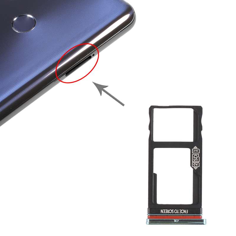 SIM Card Tray + Micro SD Card Tray for Motorola Moto One Action XT2013-1 XT2013-2 XT2013-4 (Silver)