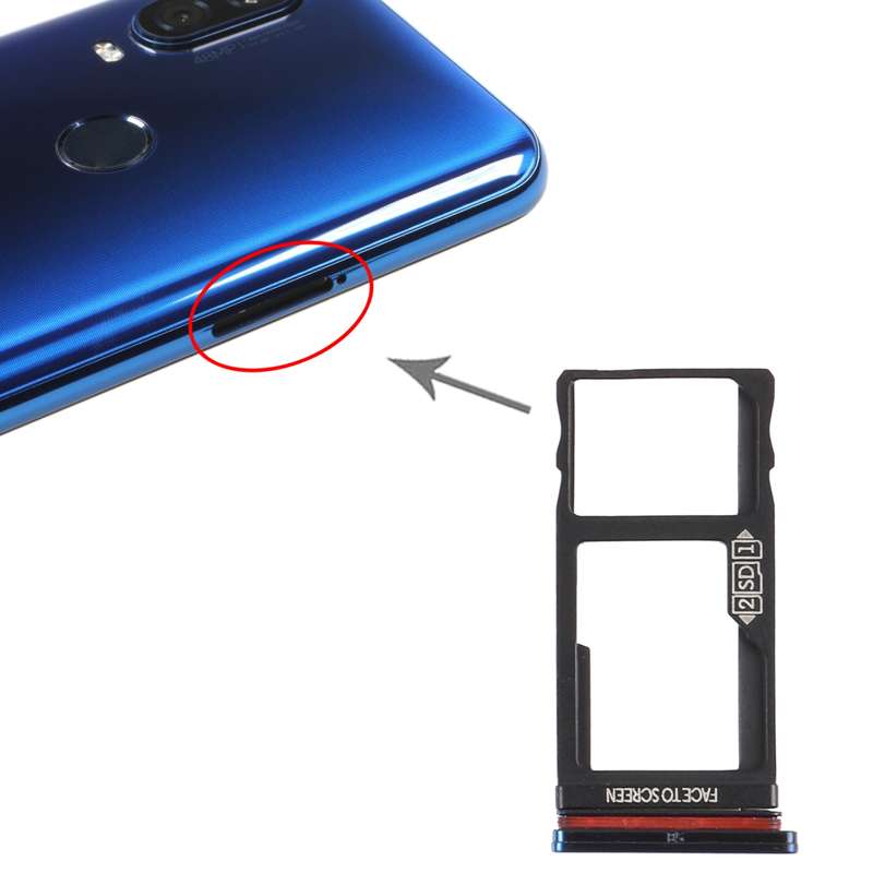 SIM Card Tray + Micro SD Card Tray for Motorola Moto One Action XT2013-1 XT2013-2 XT2013-4 (Silver)