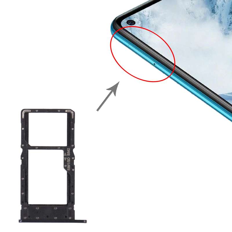 SIM Card Tray + NM Card Tray for Huawei Enjoy 20 Plus 5G (Black)