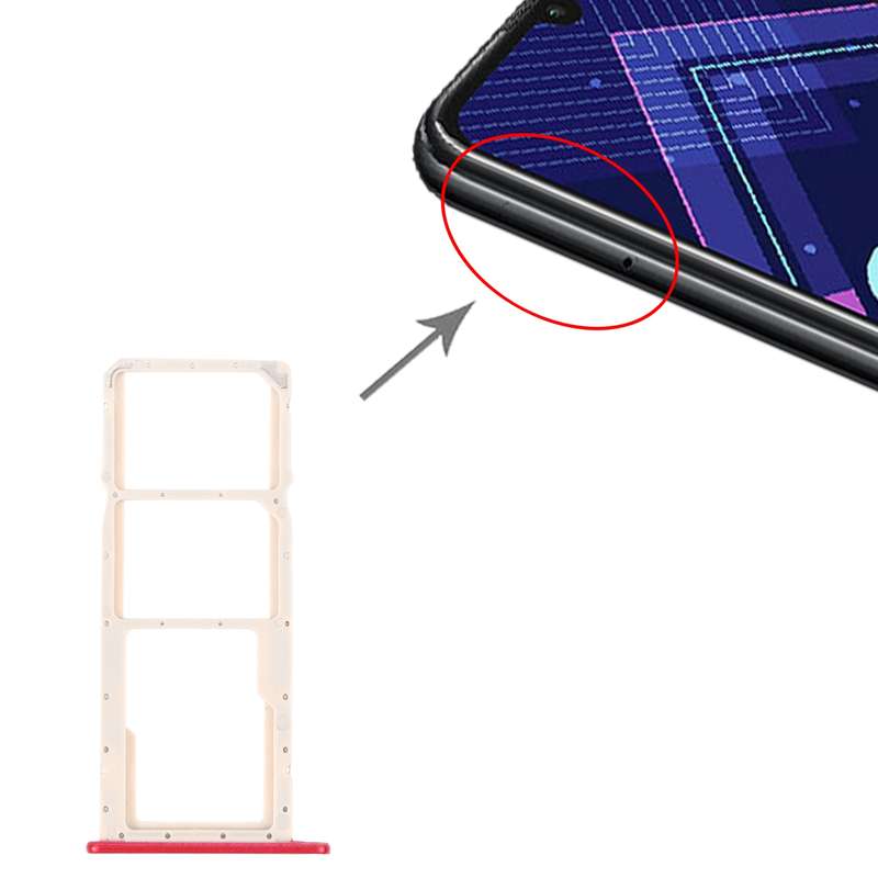 SIM Card Tray + SIM Card Tray + Micro SD Card Tray for Honor 8A 2020 (Purple)