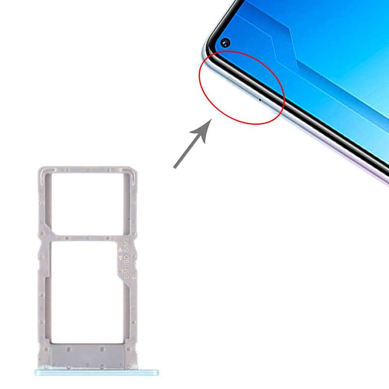 SIM Card Tray + SIM Card Tray / Micro SD Card Tray for Honor Play4 (Blue)