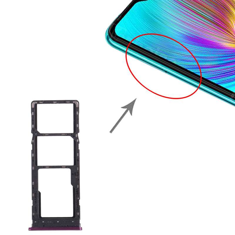 For infinix Hot 9 Play X680 C680B X680C SIM Card Tray + SIM Card Tray + Micro SD Card Tray (Black)
