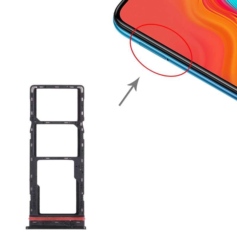 For infinix Hot 8 Lite X650 SIM Card Tray + SIM Card Tray + Micro SD Card Tray (Grey)