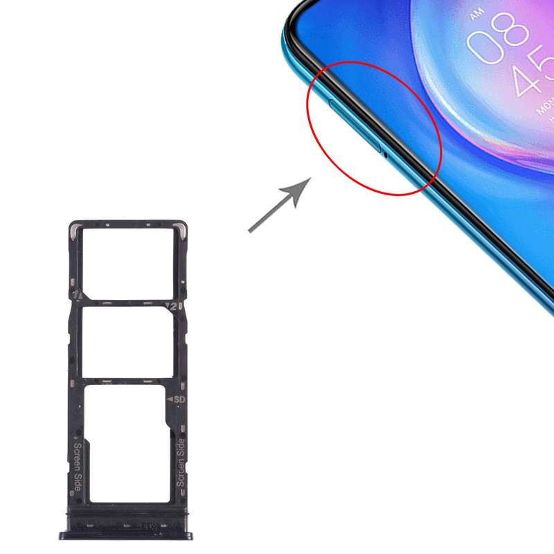 For Tecno Spark 5 Air KD6a SIM Card Tray + SIM Card Tray + Micro SD Card Tray (Blue)