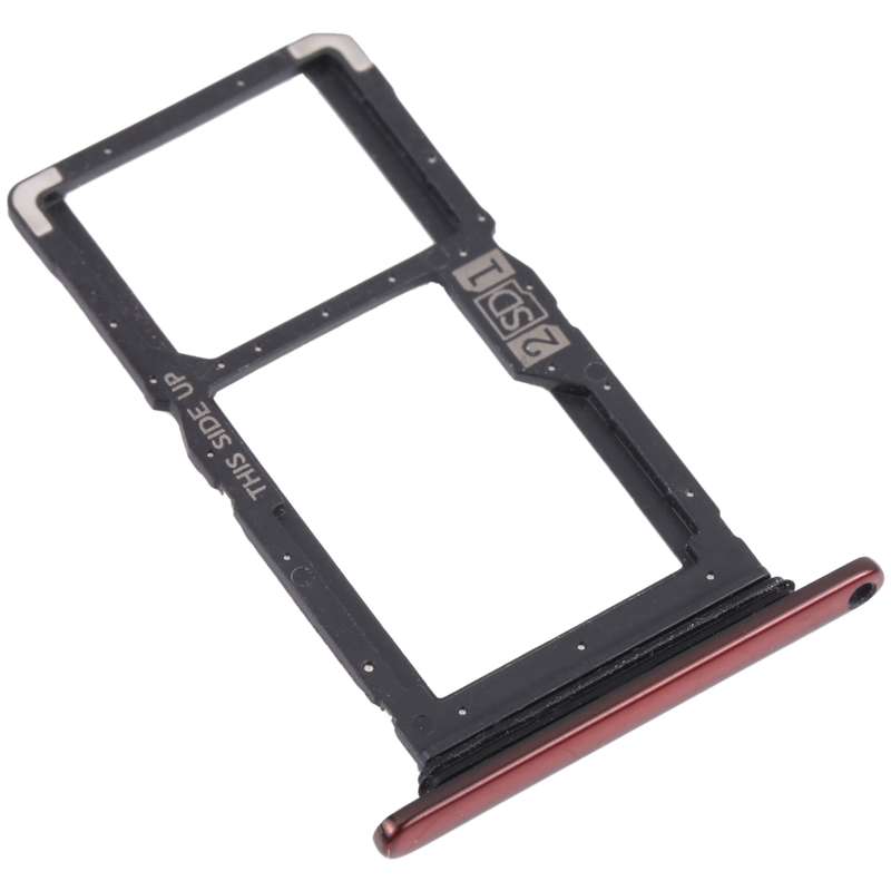 SIM Card Tray + SIM Card Tray / Micro SD Card Tray for Motorola One Hyper XT2027 XT2027-1 (Red)