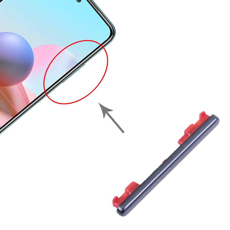 Volume Control Button for Xiaomi Redmi Note 10 4G M2101K7AI M2101K7AG (Black)