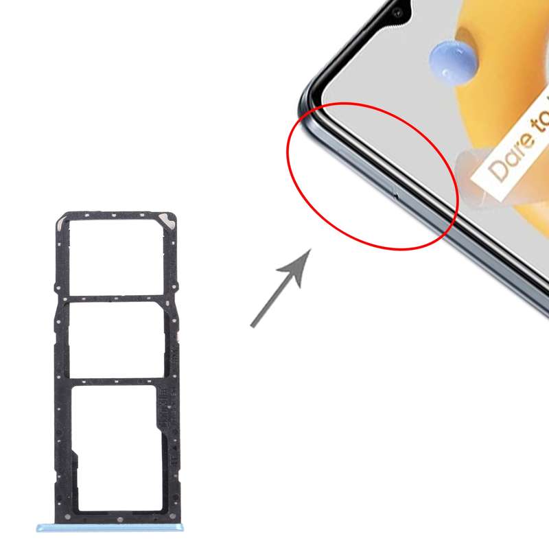 For OPPO Realme C12 RMX2189 SIM Card Tray + SIM Card Tray + Micro SD Card Tray (Red)