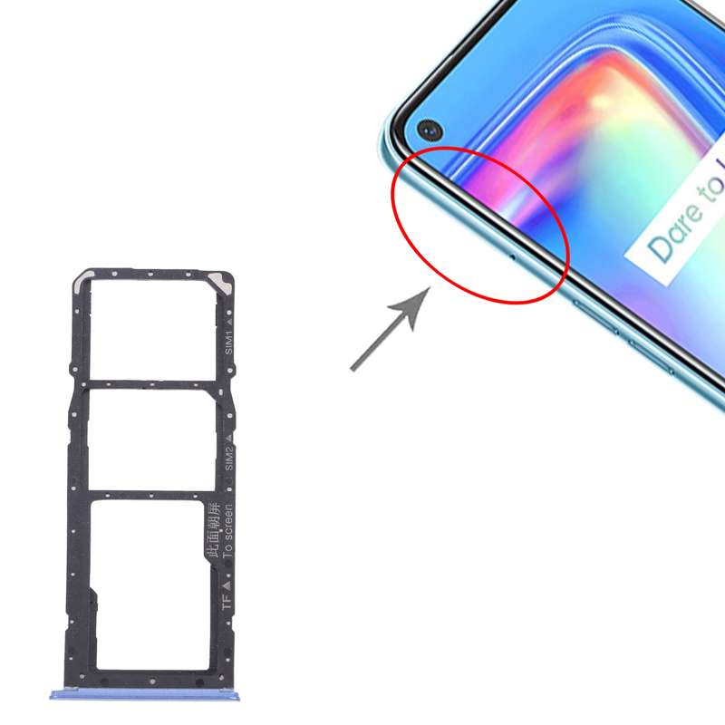 For OPPO Realme 7 (Asia) RMX2151, RMX2163 SIM Card Tray + SIM Card Tray + Micro SD Card Tray (White