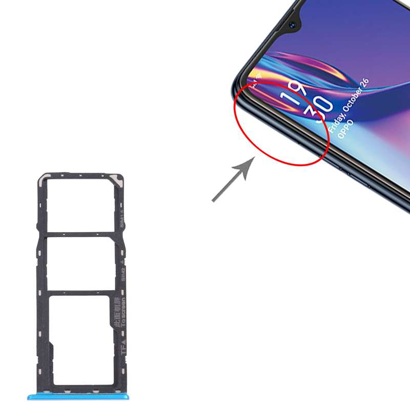 For OPPO A54 CPH2239 / A55 4G SIM Card Tray + SIM Card Tray + Micro SD Card Tray(Gold)