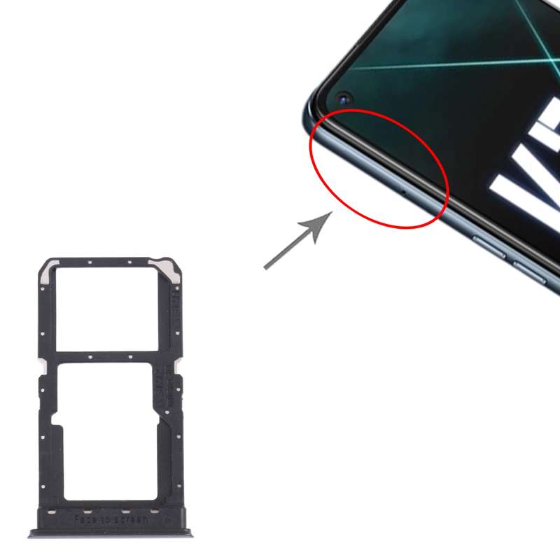 For OPPO K7X / Realme V5 / Realme Q2 PERM00 SIM Card Tray + SIM Card Tray / Micro SD Card Tray (Blue