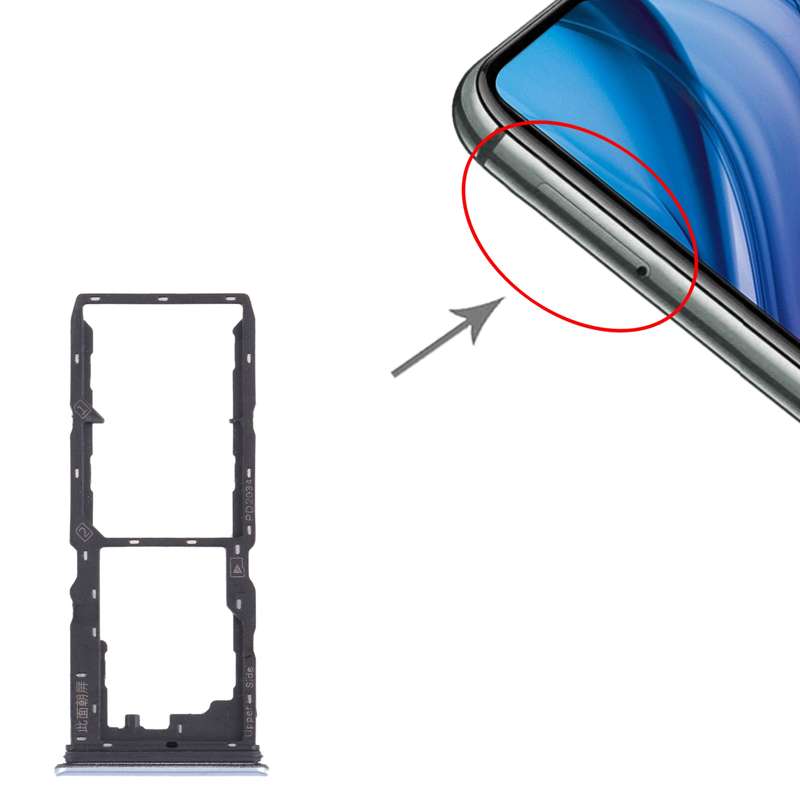 For vivo Y30 (China) / Y20s V2034A SIM Card Tray + SIM Card Tray + Micro SD Card Tray (Blue)