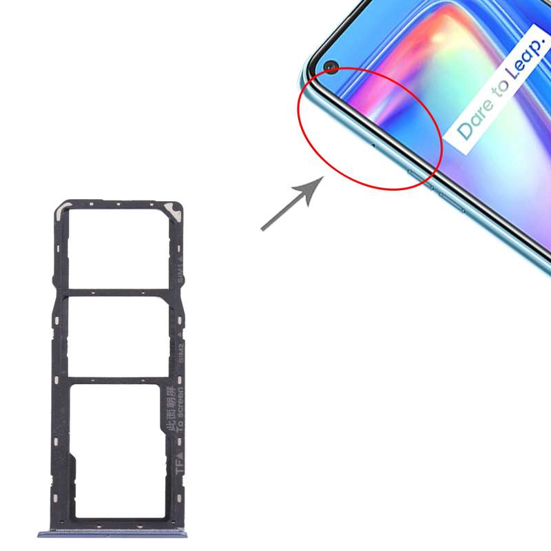 For OPPO Realme C15 RMX2180 SIM Card Tray + SIM Card Tray + Micro SD Card Tray (Blue)