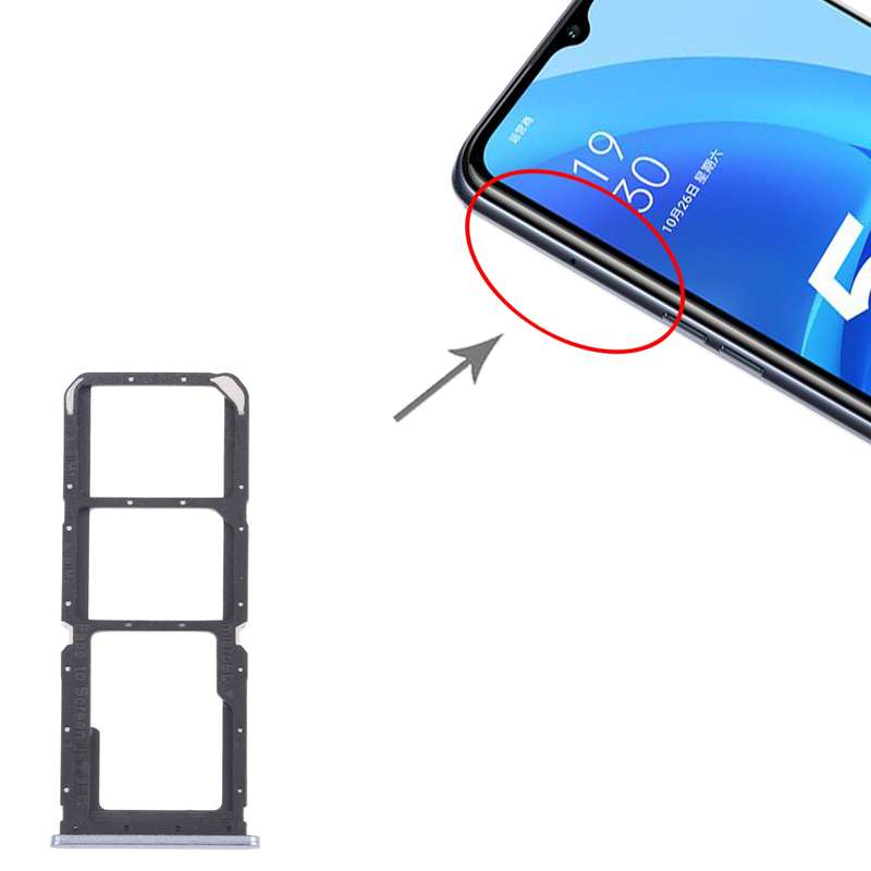 For OPPO Realme 7 (Global) SIM Card Tray + SIM Card Tray + Micro SD Card Tray (Blue)