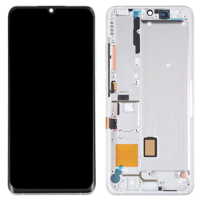 AMOLED LCD Screen for Xiaomi Mi Note 10 Lite M2002F4LG Digitizer Full Assembly with Frame(Silver)