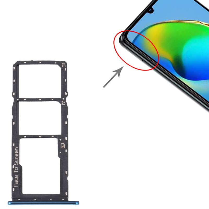 For ZTE Blade V40 Vita SIM Card Tray + SIM Card Tray + Micro SD Card Tray (Blue)