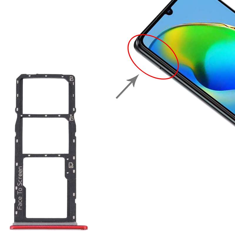 For ZTE Blade V40 Vita SIM Card Tray + SIM Card Tray + Micro SD Card Tray (Blue)