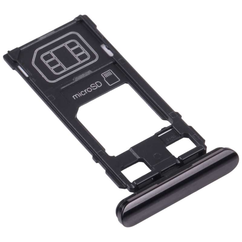 SIM Card Tray + Micro SD Card Tray for Sony Xperia 1 / Xperia XZ4 (Black)