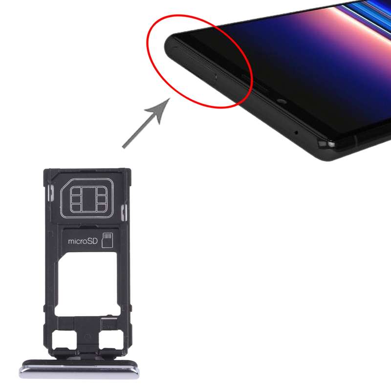 SIM Card Tray + Micro SD Card Tray for Sony Xperia 1 / Xperia XZ4 (Black)