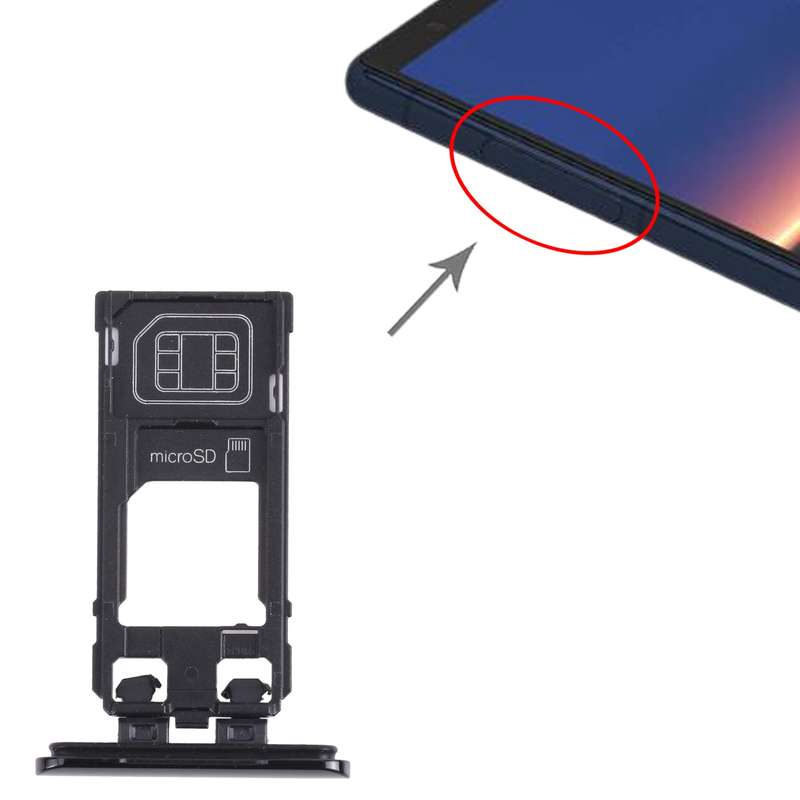 SIM Card Tray + Micro SD Card Tray for Sony Xperia 1 / Xperia XZ4 (Black)