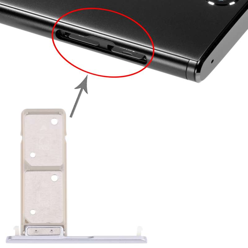 SIM Card Tray + SIM Card Tray for Sony Xperia XA2 Plus (Black)
