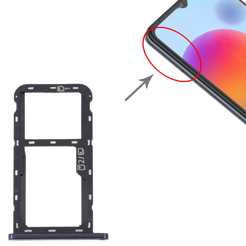For ZTE Blade A52 SIM Card Tray + SIM Card Tray / Micro SD Card Tray (Grey)