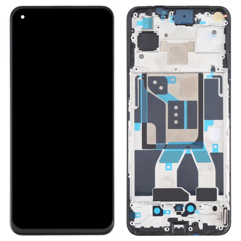 Original Super AMOLED Material LCD Screen and Digitizer Full Assembly with Frame for OPPO Realme GT