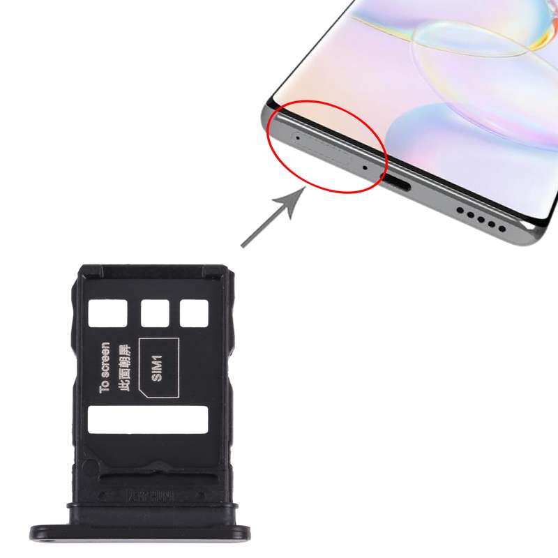 SIM Card Tray + SIM Card Tray for Honor 50 (Black)