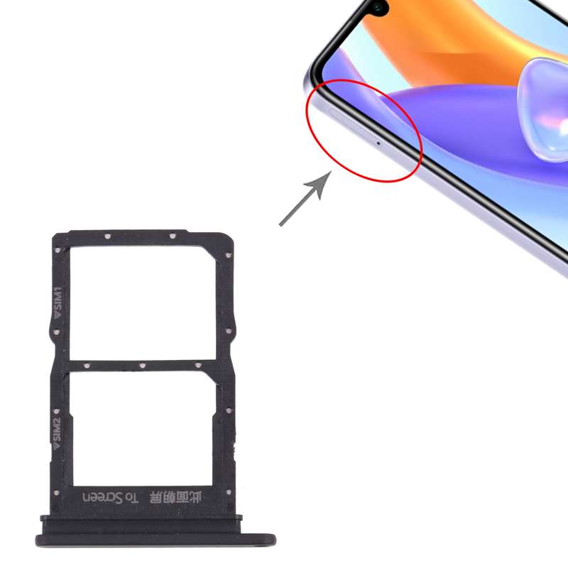 SIM Card Tray + SIM Card Tray for Honor Play5 5G (Black)