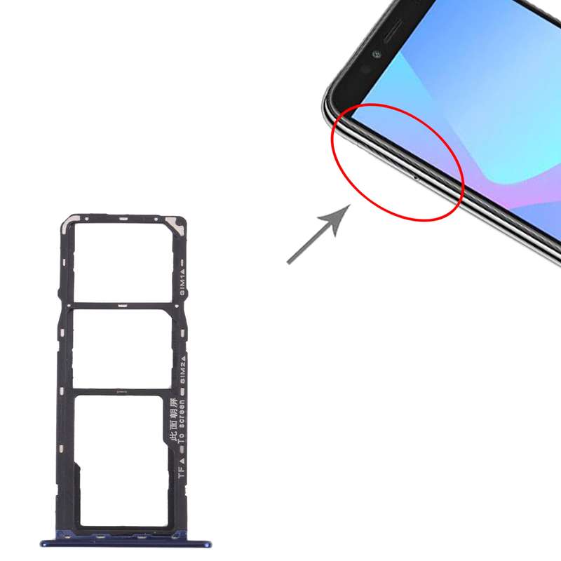 SIM Card Tray + SIM Card Tray + Micro SD Card Tray for Huawei Y6 Prime (2018) (Black)