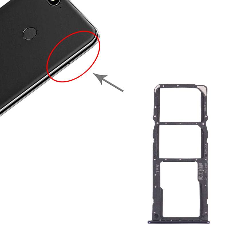SIM Card Tray + SIM Card Tray + Micro SD Card Tray for Huawei Y7 (2018) (Silver)