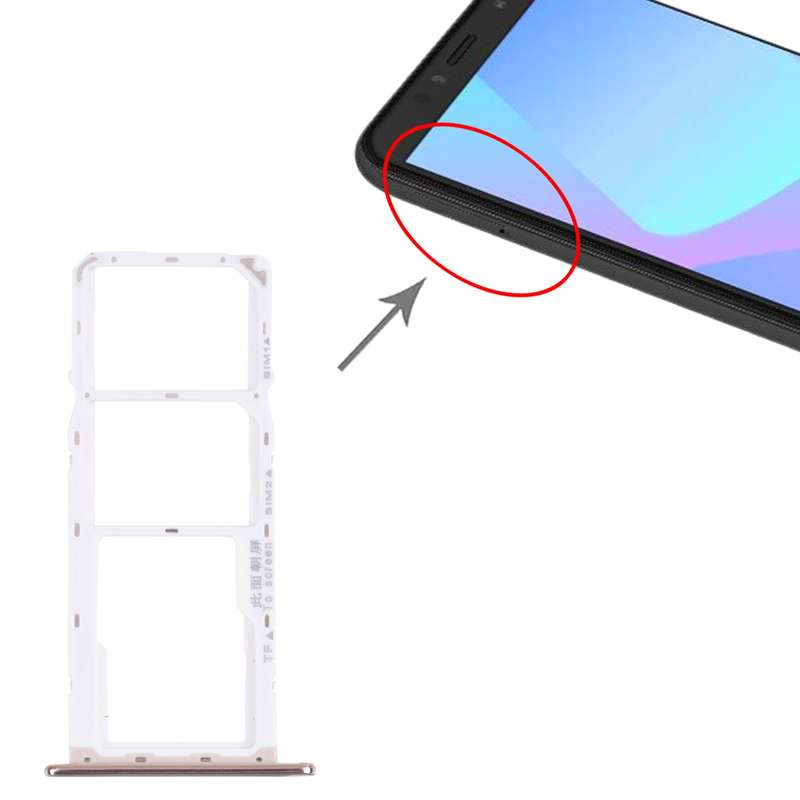SIM Card Tray + SIM Card Tray + Micro SD Card Tray for Huawei Y9 (2018) (Black)
