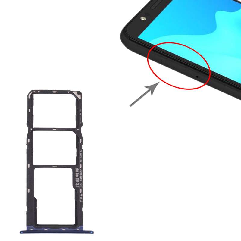 SIM Card Tray + SIM Card Tray + Micro SD Card Tray for Huawei Enjoy 8e (Black)
