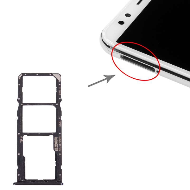 SIM Card Tray + SIM Card Tray + Micro SD Card Tray for Huawei Enjoy 8e (Black)
