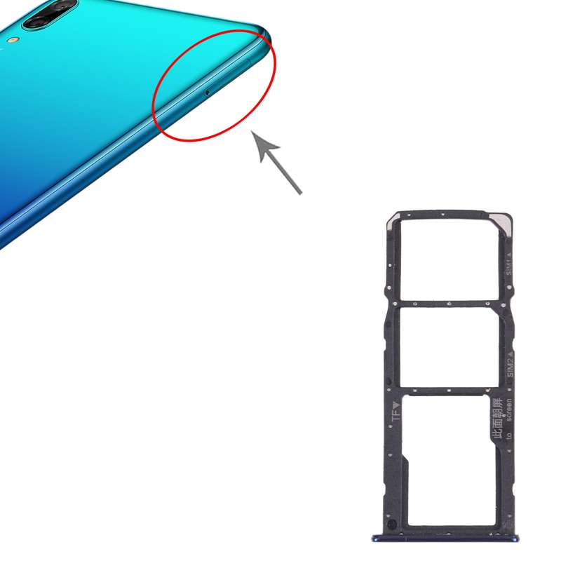 SIM Card Tray + SIM Card Tray + Micro SD Card Tray for Huawei Y7 Pro 2018 (Black)