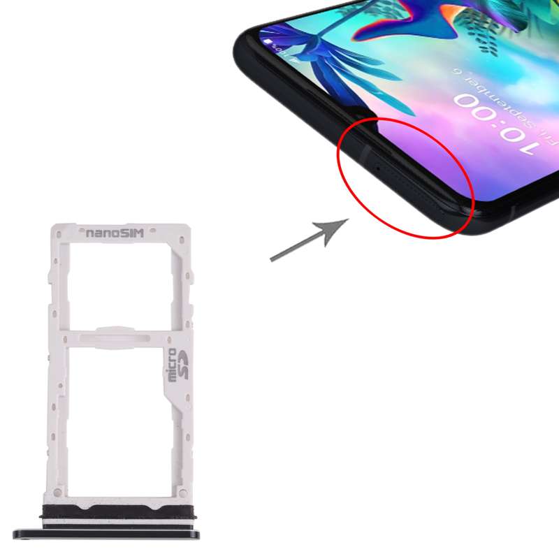 Nano SIM Card Tray + Nano SIM Card Tray / Micro SD Card Tray for LG G8S ThinQ LMG810, LM-G810, LMG81