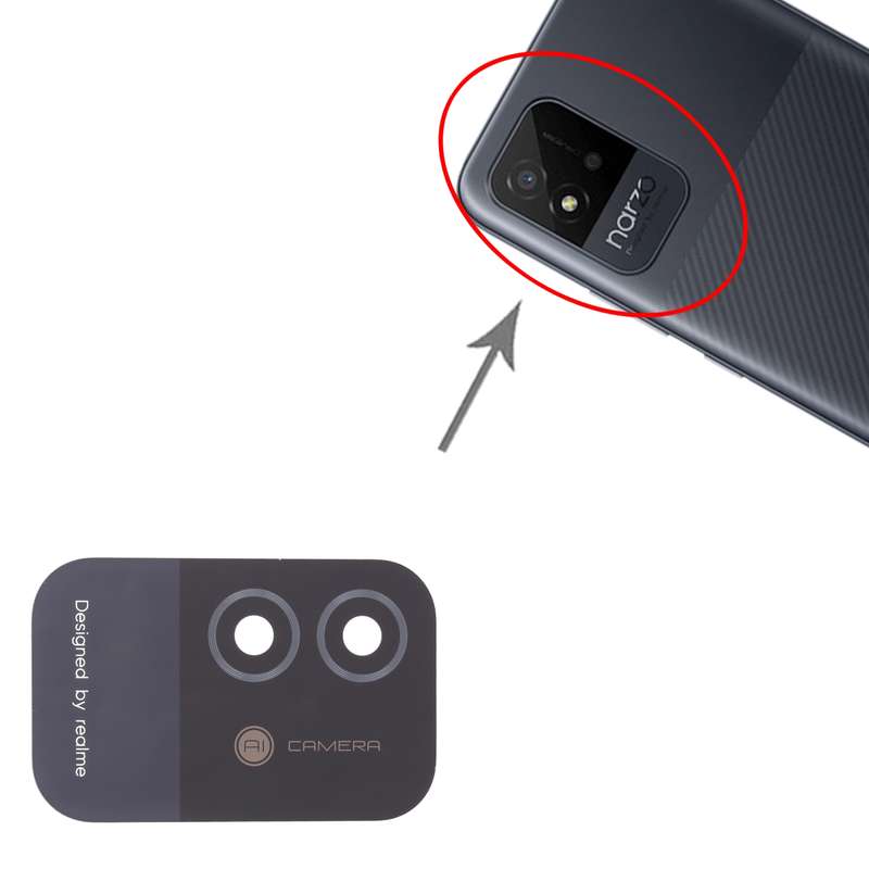 For OPPO Realme Narzo 50i RMX3235 10pcs Back Camera Lens (Black)