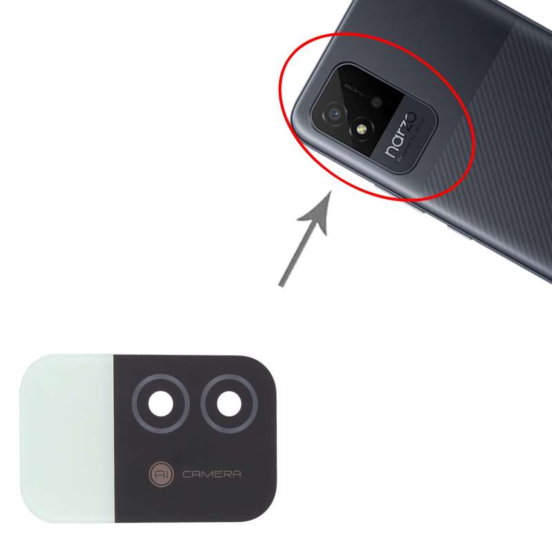 For OPPO Realme Narzo 50i RMX3235 10pcs Back Camera Lens (Black)