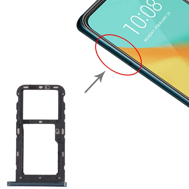 SIM Card Tray + SIM Card Tray / Micro SD Card Tray for ZTE Blade V10 Vita (Black)