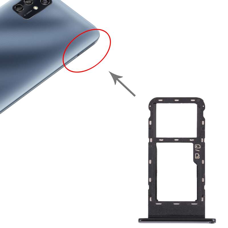 SIM Card Tray + Micro SD Card Tray for ZTE Blade V2020 Smart (Black)