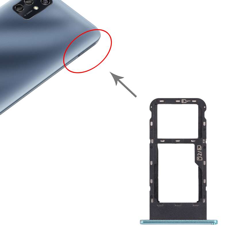 SIM Card Tray + Micro SD Card Tray for ZTE Blade V2020 Smart (Black)